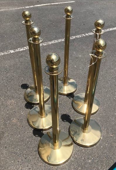 BARRIER POLE, Brass (Stanchion / Bollard) Style 2